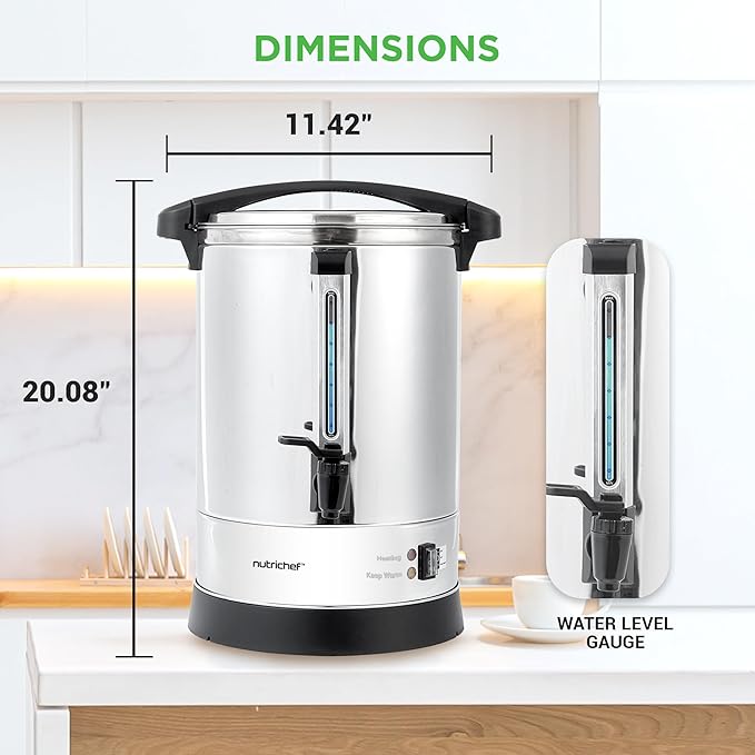 NutriChef Water Boiler and Hot Water Dispenser, 13L Electric Beverage Dispenser - Image 7