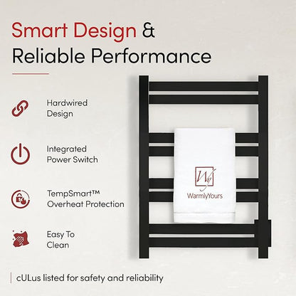 WarmlyYours Heated Towel Warmer Rack, Integrated On/Off Switch - Image 4
