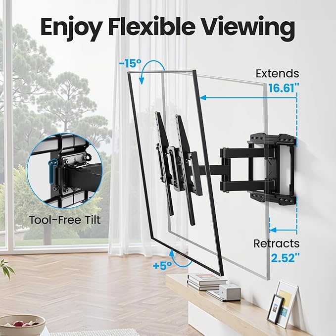 USX STAR UL Listed Full Motion TV Wall Mount Bracket - Image 5