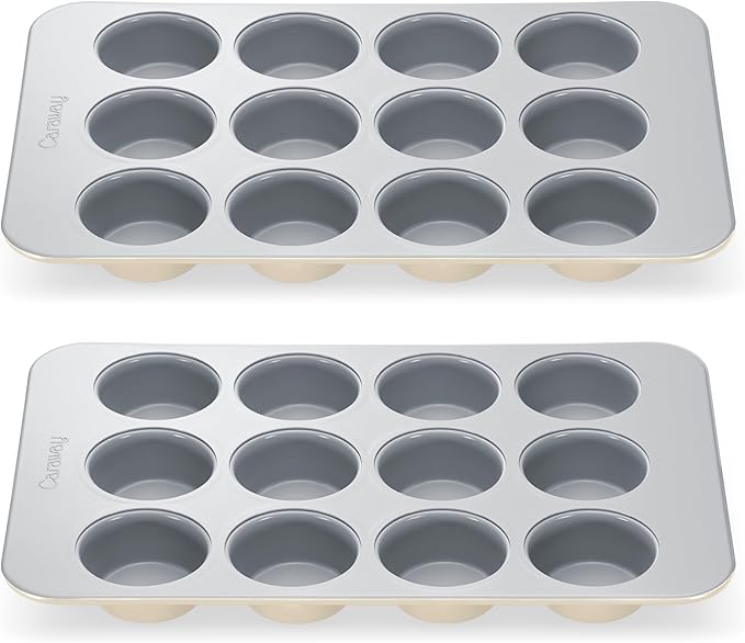Caraway Non-Stick Ceramic 12-Cup Muffin Pan Duo by Caraway
