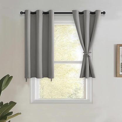 JIUZHEN Short Curtains Kitchen Half Window Blackout Curtains by JIUZHEN