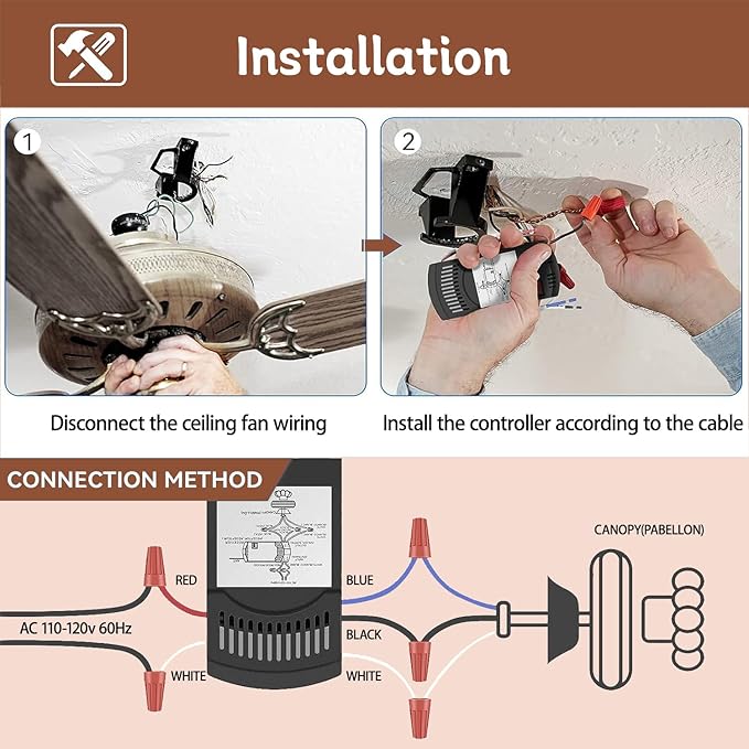 Universal Ceiling Fan Remote Control Kit, Replacement - Image 6
