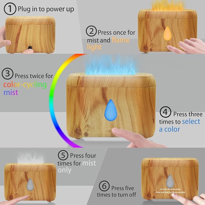 Flame Diffuser for Essential Oils, 200ml Ultrasonic Aroma Diffusers - Image 3