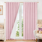 LAMIT Pink 100% Blackout Linen Curtains, 84 Inch Linen Textured Living Room by LAMIT