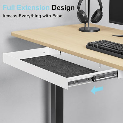 Under Desk Drawer, 20.1 inch Carbon Steel Slide-Out Under Table Storage - Image 3