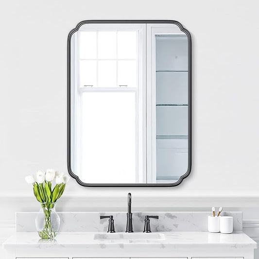 28"x36" Black Bathroom Mirror by FerytangeHome