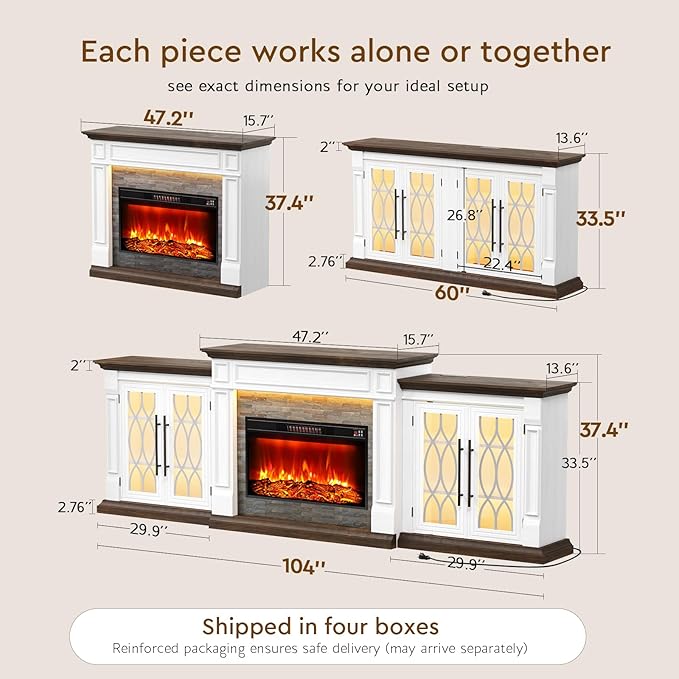 104" LED Fireplace TV Stand - Image 9