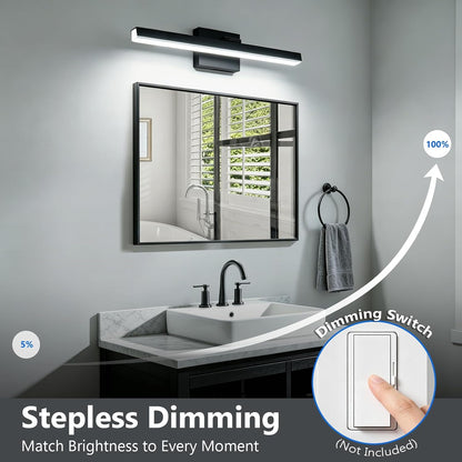 izorro modern bathroom vanity light 24 inch, rotatable showing dimensions