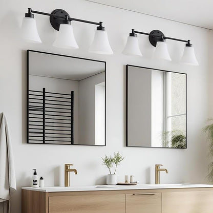LOUSACE 3 Light Bathroom Vanity Light Matte Black Bathroom Lighting Fixtures - Image 3