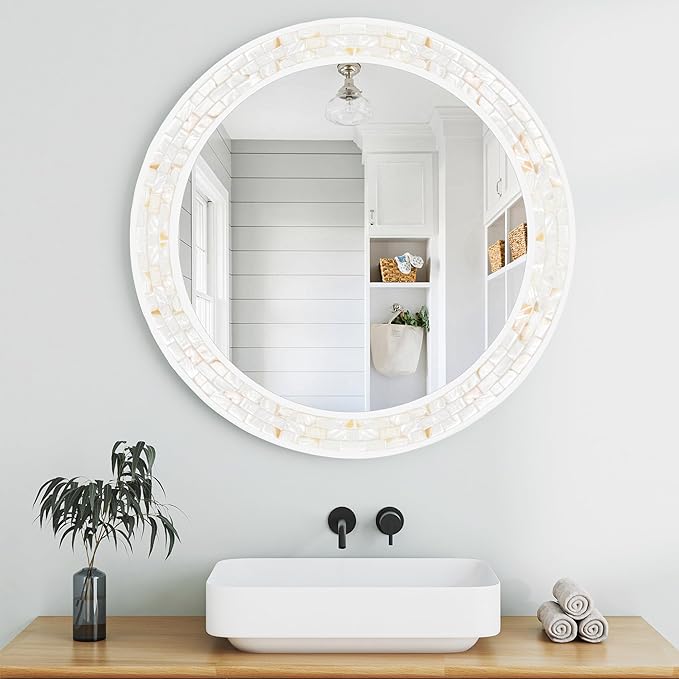 Tanmicoshomy Round Bathroom Mirror 26 Inch, Circle Mirror - Image 2