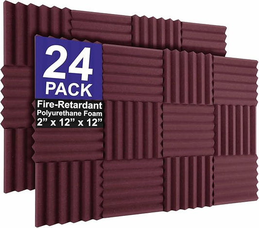 Foam Factory Inc 24 Pack Color Acoustic Foam Panel Studio Soundproofing Wedge by Unknown