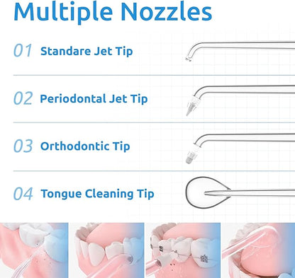 Water Flosser 6 Modes & IPX7 Waterproof Rechargeable Oral Irrigator Water Teeth - Image 4