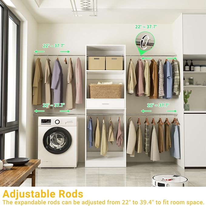 Unikito 8FT Closet System, 96 Inch Walk in Closets Organizer Kit - Image 6