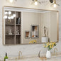 LOAAO 55”X30” Gold Bathroom Mirror, Rounded Rectangle Gold Frame Mirror by LOAAO