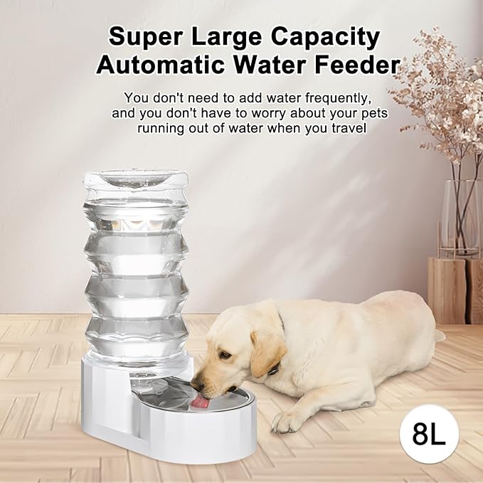 RIZZARI Large Gravity Water Dispenser: 8L Automatic Water Feeder - Image 4