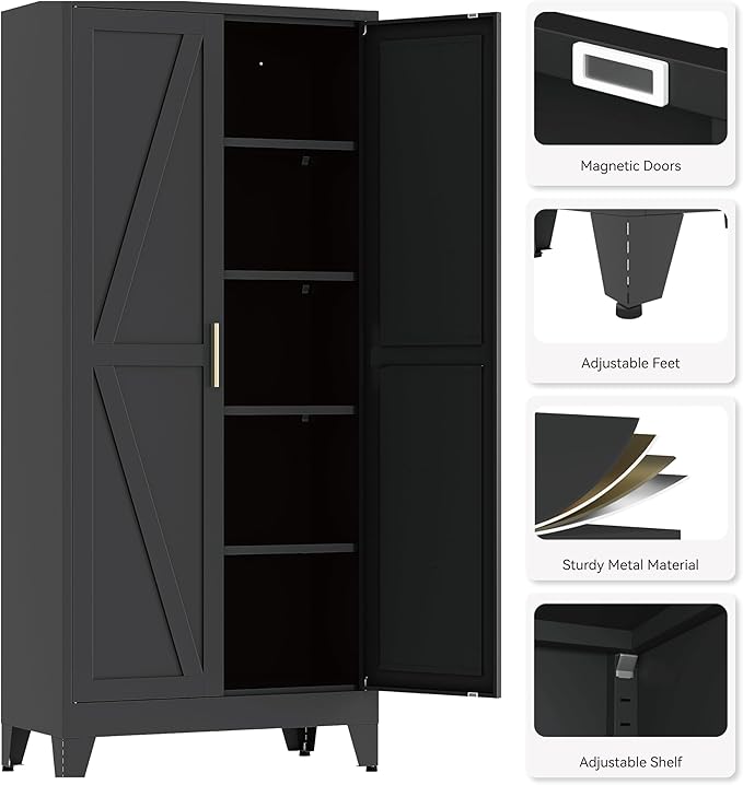 71" Tall Pantry Cabinet, Kitchen Pantry Storage Cabinets - Image 4