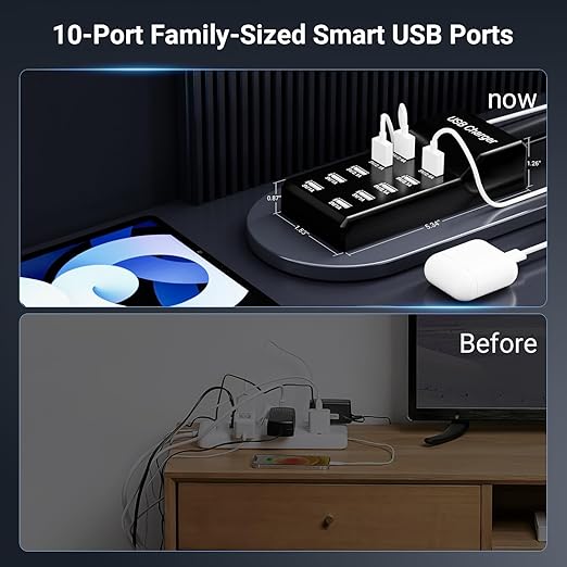 USB Charging Station 50w10A 10-Port Charger, Compatible - Image 2