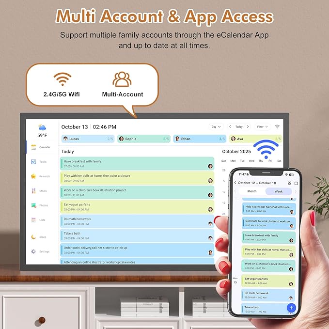 Smart Digital Calendar Chore Chart-for-Family-Planner - Image 4