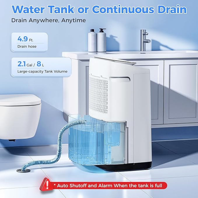 WHOY 5000 Sq.Ft Dehumidifier for Basements 100 Pints, - Image 5