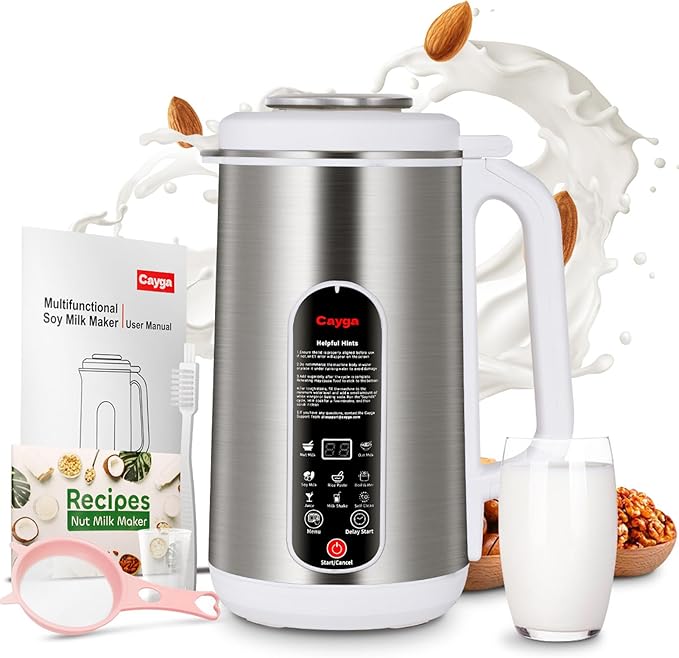 40oz Nut Milk Maker Machine Stainless Steel Soy Milk Maker Homemade Almond by Cayga