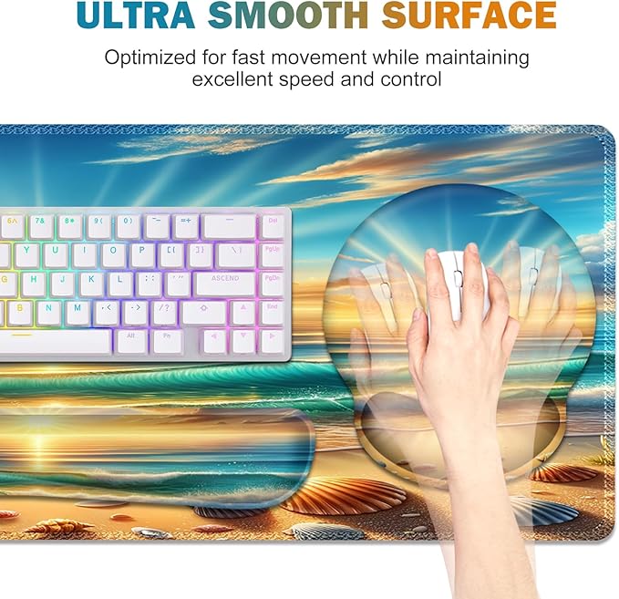 Gaming Mouse Pad, Large Desk Mat, Cute Desk Pad Protector, 4in1 XXL Mousepad + - Image 5