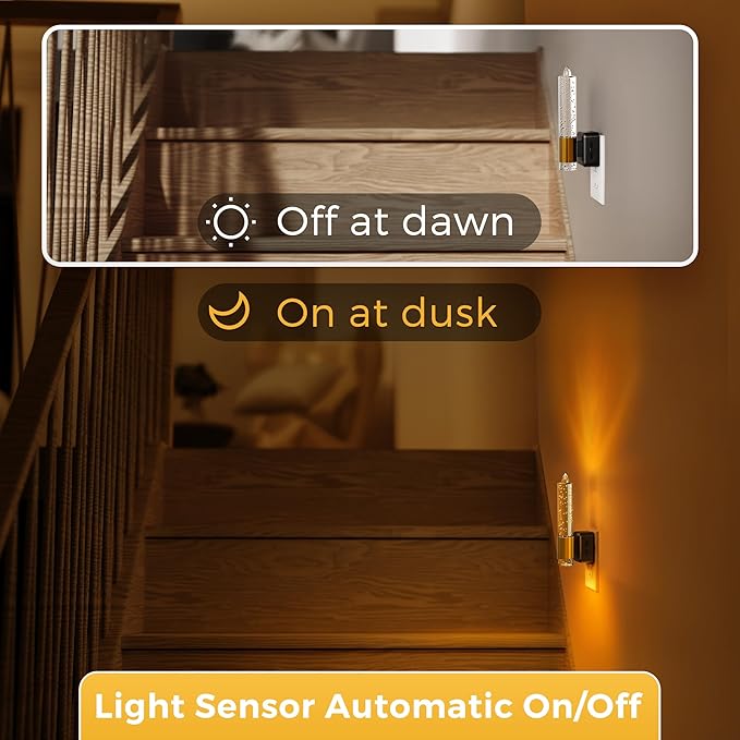 L LOHAS LED Night Light, Amber Candle Night Lights Plug into Wall, 0-100 LM - Image 5