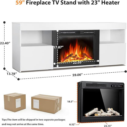 59" Electric Fireplace TV Stand - Image 3