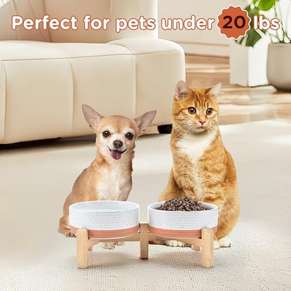 SPUNKYJUNKY Elevated Dog Bowls Ceramic, 5.1'' Dogs and Cat Food Water Bowls - Image 7