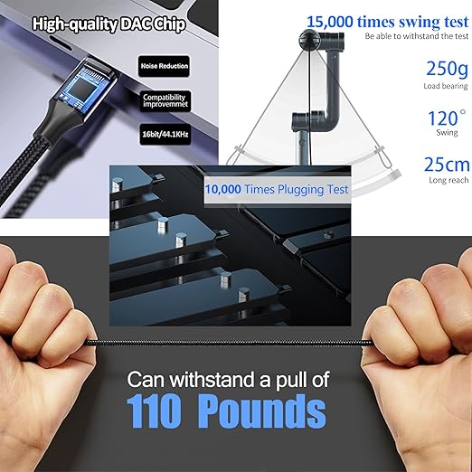 Smithok USB C to Dual 6.35mm 1/4 inch Stereo Splitter Y Cable, USB Type C to - Image 4