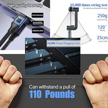 Smithok USB C to Dual 6.35mm 1/4 inch Stereo Splitter Y Cable, USB Type C to - Image 4
