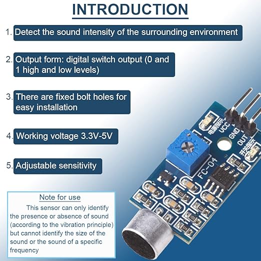 DAOKAI 5PCS Microphone Sensor Module High Sensitivity Sound Detection Sound - Image 2