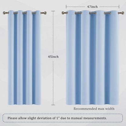 DUALIFE Light Blue Blackout Curtains 45 Inch Length - Image 7