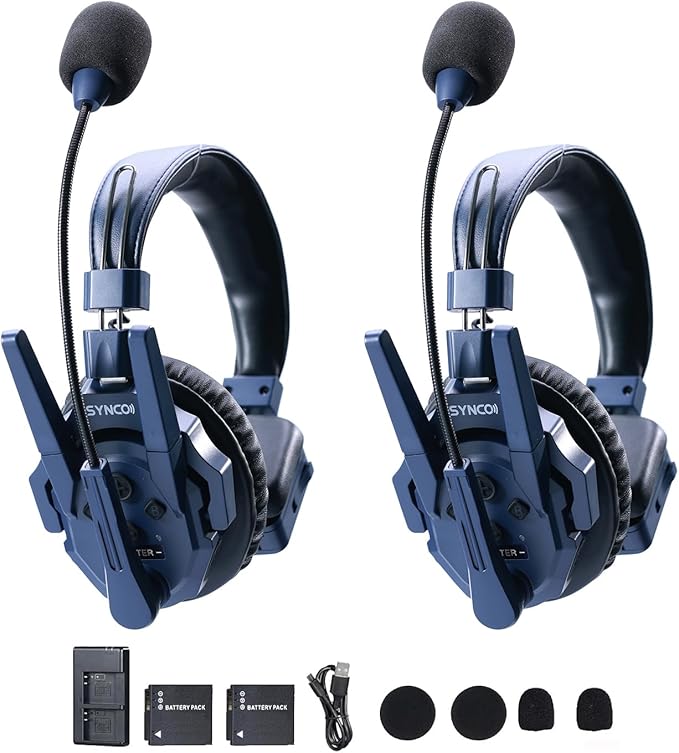SYNCO Xtalk Master Wireless Intercom Headset System, 2 Person 2.4GHz by SYNCO