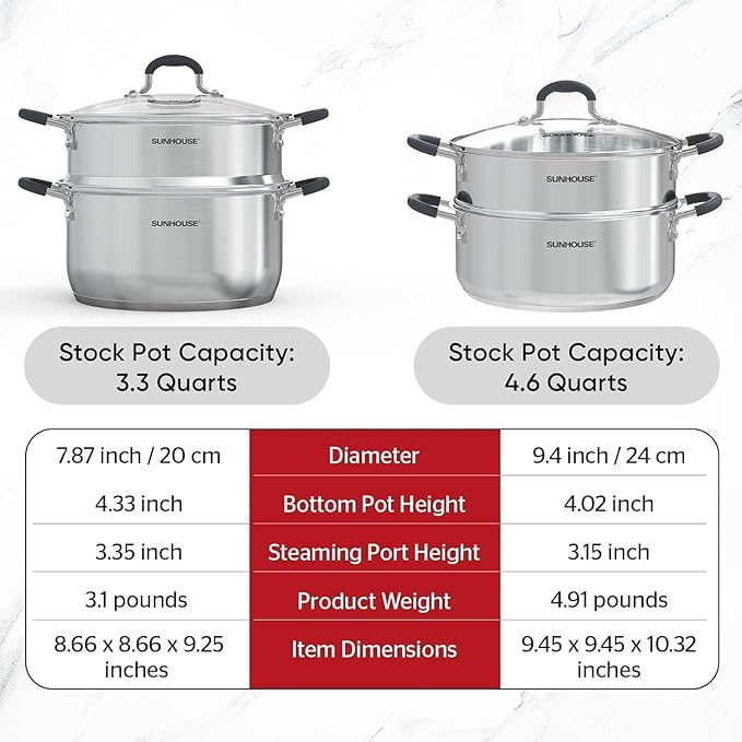 SUNHOUSE - 3.1 Quart Steamer Pots - Image 9