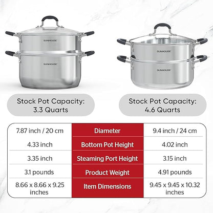 SUNHOUSE - 3.1 Quart Steamer Pots - Image 9