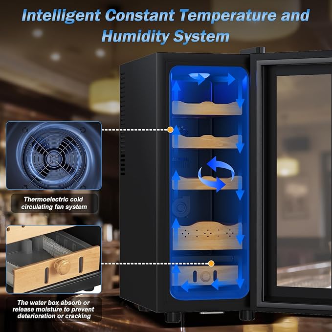 Electric Humidor-35L Cooling & Heating Humidor Smart Touch Control Humidity & - Image 4