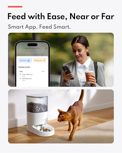Homerunpet Smart Automatic Cat Feeder, No Jam Freeze Dried Safe, WiFi & - Image 2