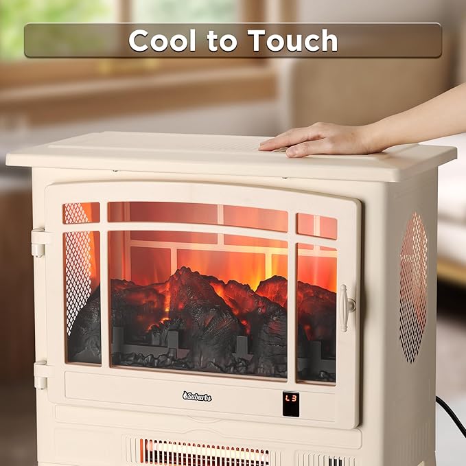 TURBRO Suburbs 25" WiFi Electric Fireplace Infrared Heater - Image 5