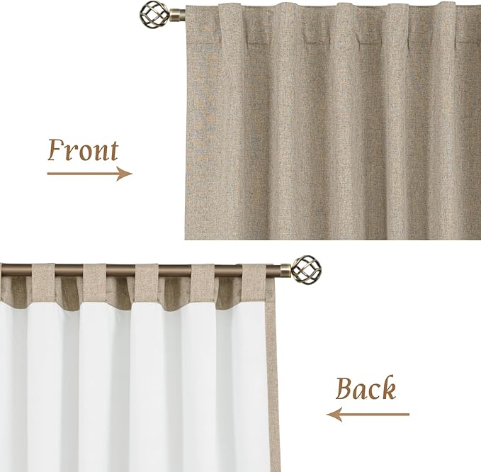 LAMIT 100% Blackout Short Linen Curtains - Image 8