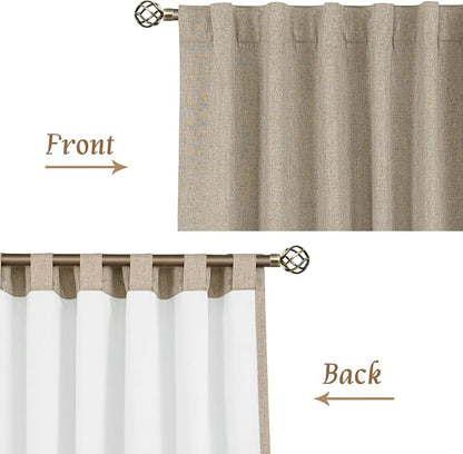 LAMIT 100% Blackout Short Linen Curtains - Image 8