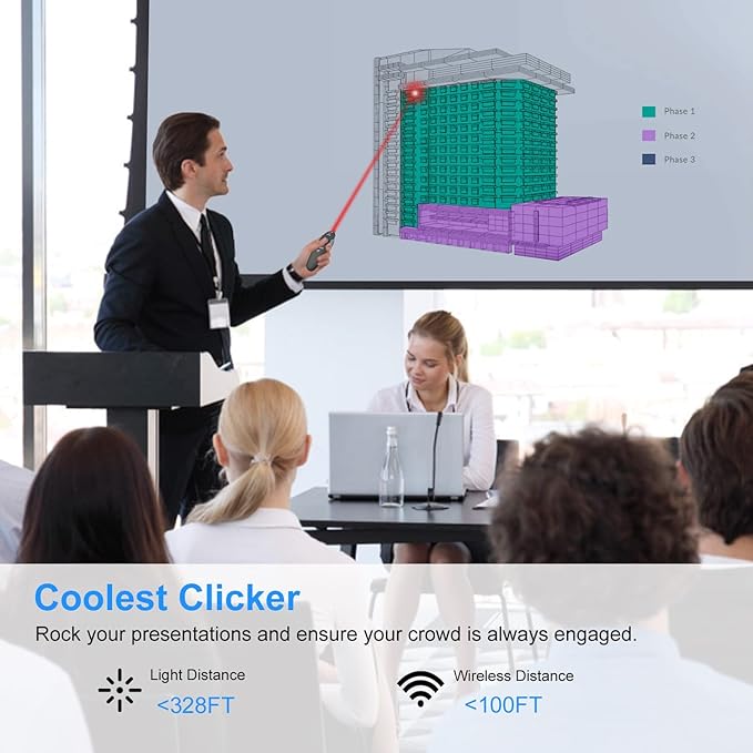 Wireless Presentation Clicker for PowerPoint, Wireless Presenter Remote - Image 6