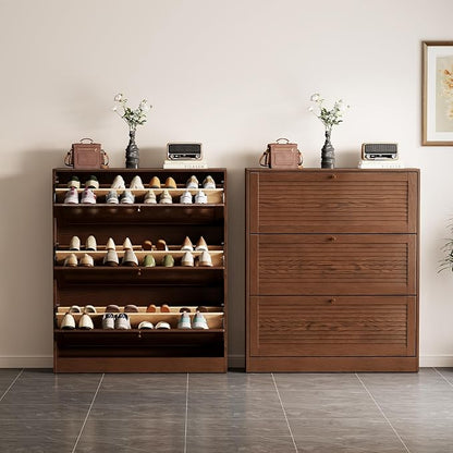 KungFuWood 31.4 W Soild Wood Shoe Storage Cabinet - Image 8