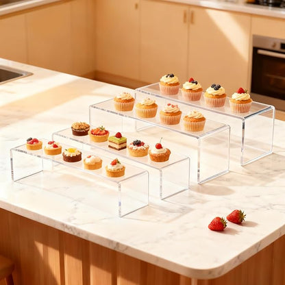 Blaithom Acrylic Display Riser Stand, Thickened to 0.2'' Acrylic Shelf Risers - Image 3