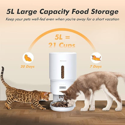 Automatic Cat Feeder - 5L Anti-Clog Cat Food Dispenser Keeps 2-15mm Dry Food - Image 8