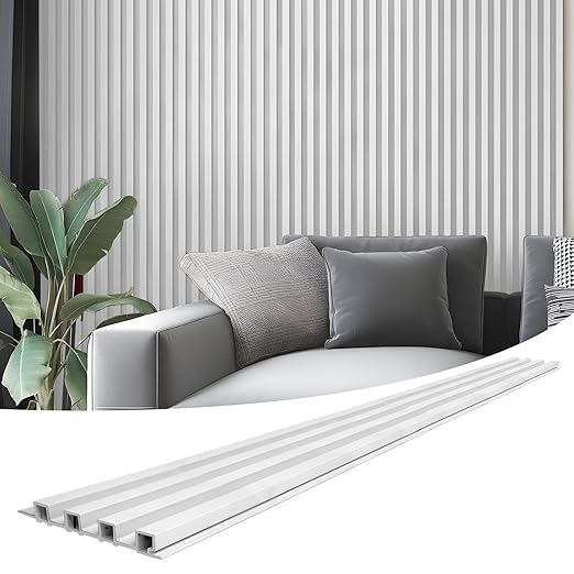 Art3d 8-Pack 96 x 6in. WPC Acoustic Slat Wall Panel by Art3d