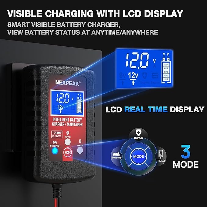 2-Pack Smart Fully Automatic 6V 12V Battery Charger Maintainer - Image 2