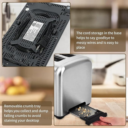 SEEDEEM Toaster 2 Slice, Full Touch Control Stainless Toaster, LCD Display - Image 5