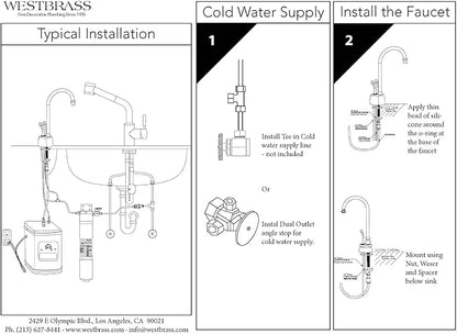 Westbrass A272HFP-12 Develosah 2-Handle Hot and Cold Water Dispenser - Image 7