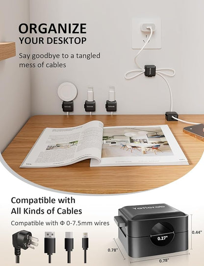 8-Pack Magnetic Cable Clips, Adhesive Cord Holder - Image 3