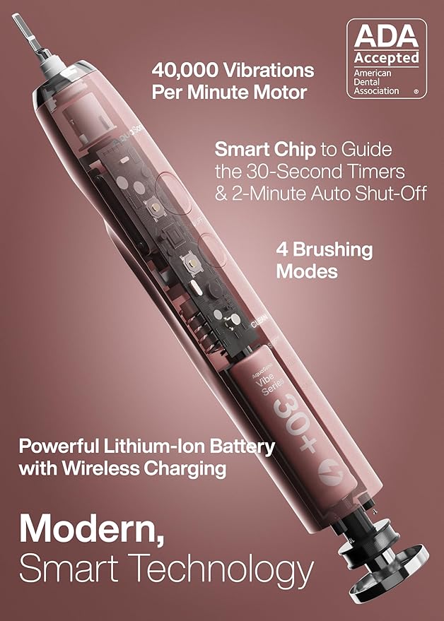 Aquasonic Vibe Series Ultra-Whitening Toothbrush – ADA Accepted Electric - Image 2